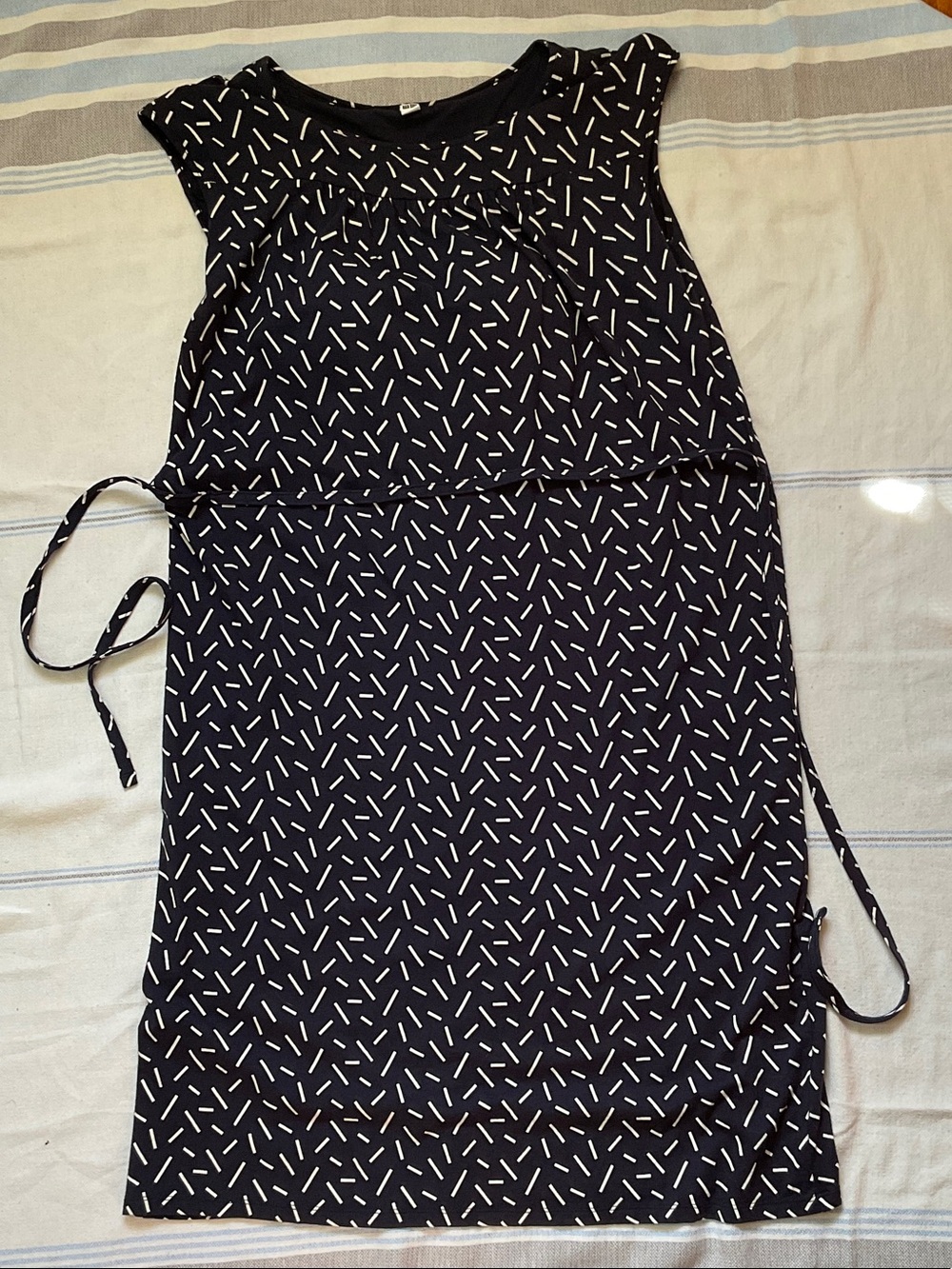 Uniqlo Navy Dress with White Print